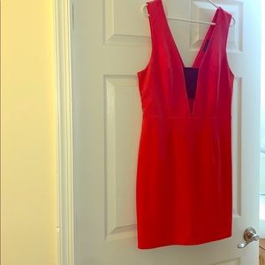 Deep V Neck Coral Dress